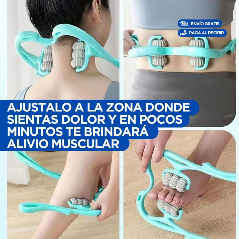 Masajeador de Cuello Manual con esferas reductoras de tensión para masajes 360° en todo el cuerpo