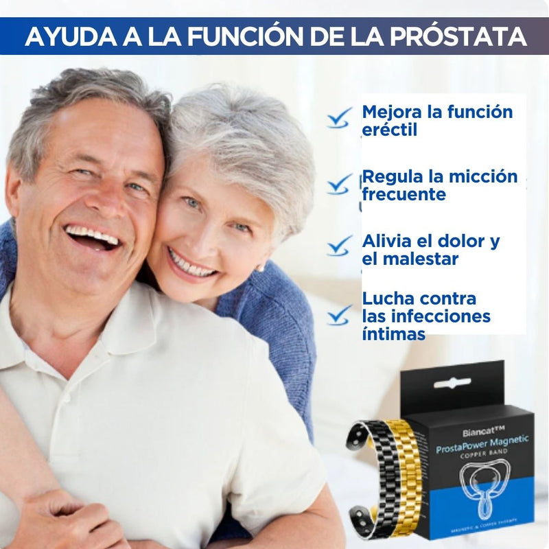 Pulsera magnética de bronce para prevenir dolores en la próstata