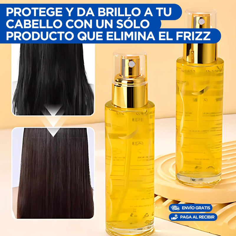 Spray de Aceite para Cabello 🔥Da Brillo, Nutrición, protege del calor de la plancha y elimina el Frizz