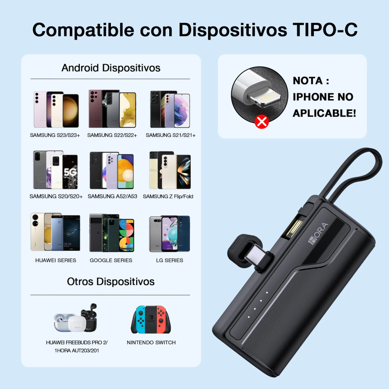 PowerMini🔥Mini Bateria Portable Tipo C 4500 Mah