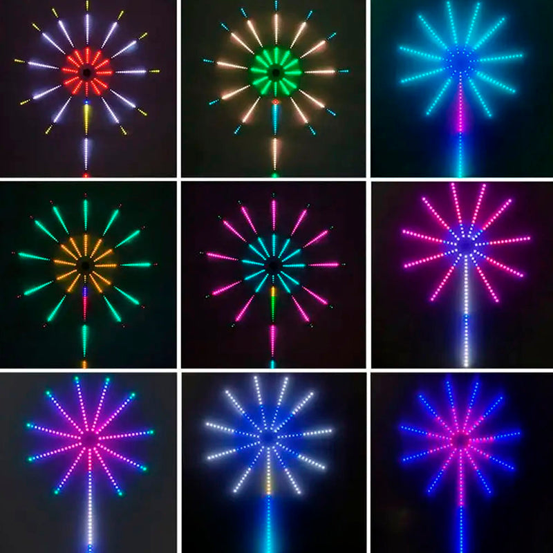 Luces Led de fuegos artificiales con sincronización de música que cambia de color  1 año de garantia