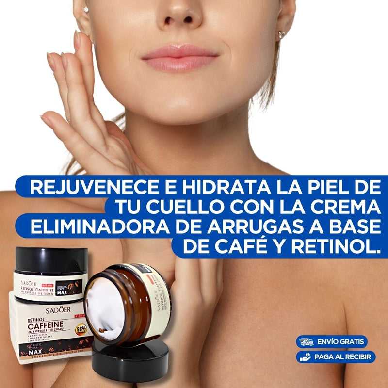 Crema Antiarrugas para Cuello. Hidratación profunda a base de Cafe y Retinol