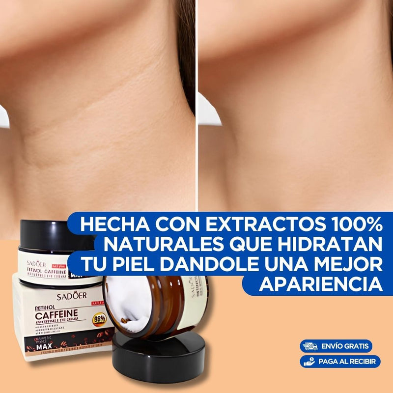 Crema Antiarrugas para Cuello. Hidratación profunda a base de Cafe y Retinol