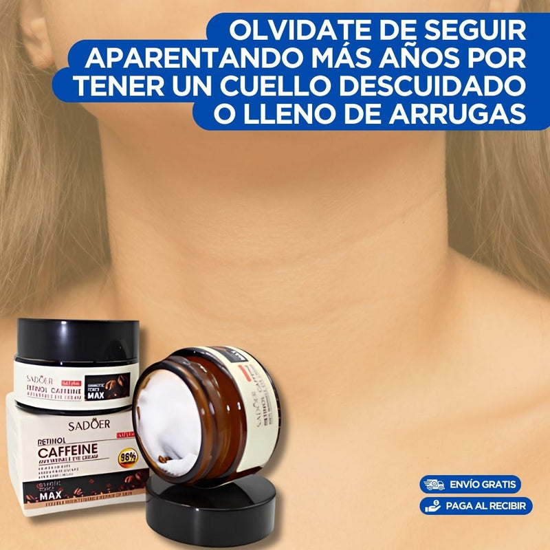 Crema Antiarrugas para Cuello. Hidratación profunda a base de Cafe y Retinol