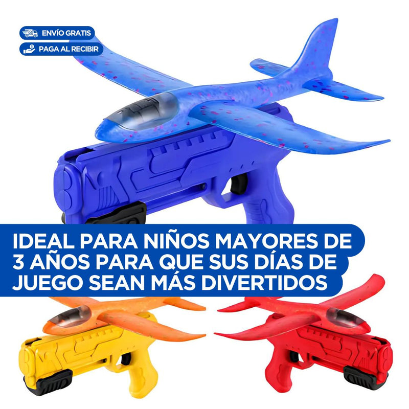 Juguete Pistola Lanzador De Avión🔥El regalo perfecto para niños mayores de 3 años