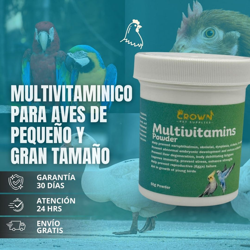 Multivitaminico Powder🔥🐔Multivitaminico oral para todo tipo de ave paraa mayor crecimiento, nutrición y bienestar