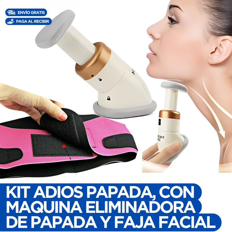 Kit Adiós papada🔥Maquina eliminadora de papada➕Faja facial para estilizar tu rostro