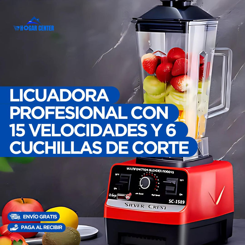 Licuadora Profesional🔥con vaso de 2L y 15 velocidades de máxima potencia➕ Curso de Coctelería y Gastronomía GRATIS