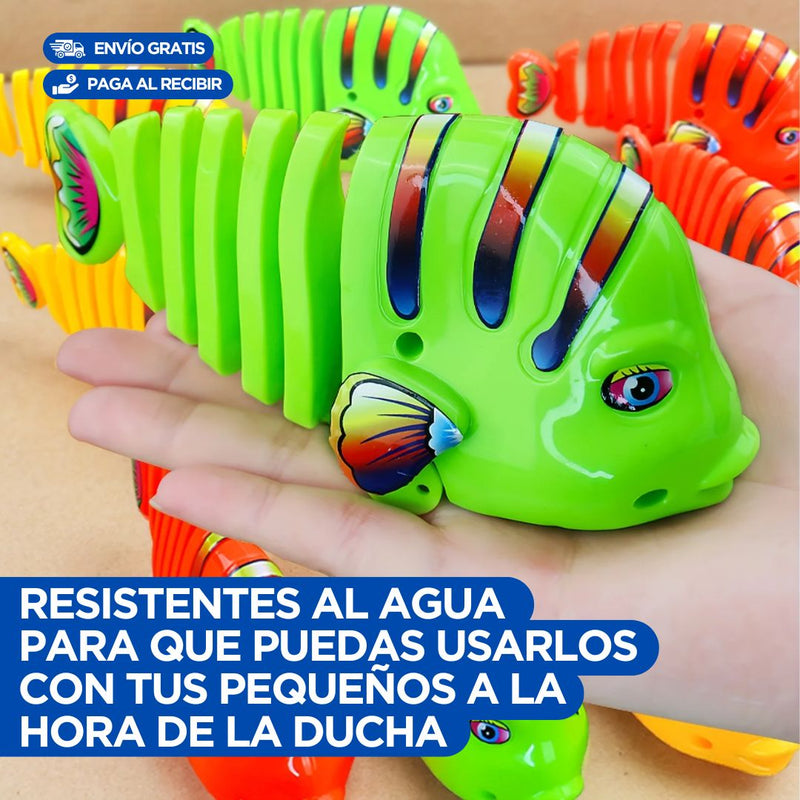 Set de 3 peces de juguete que se mueven y se activan con cuerda🔥resistentes al agua