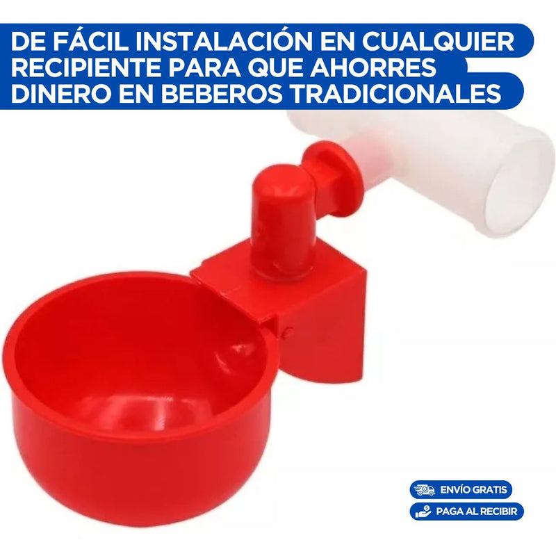 Vasos Bebederos Automáticos X15 de Gran Capacidad y auto limpieza para Pollos