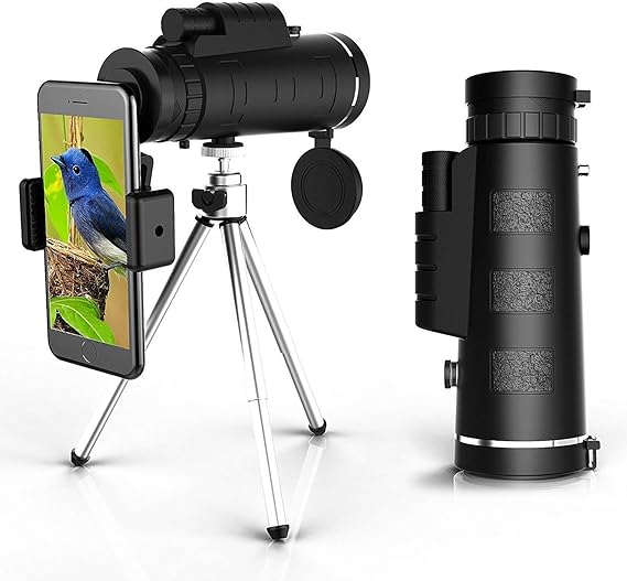 Telescopio Monocular con soporte para celular para capturar imagenes increibles a larga distancia