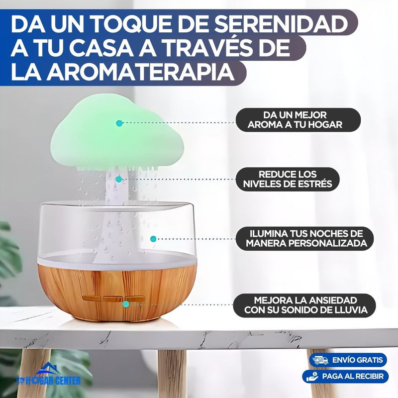 Humidificador con sonido de lluvia para personas con problemas de insomnio➕GRATIS Curso de yoga online